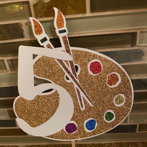 5th birthday cake topper and candle NEW5๏ธโฃ๐